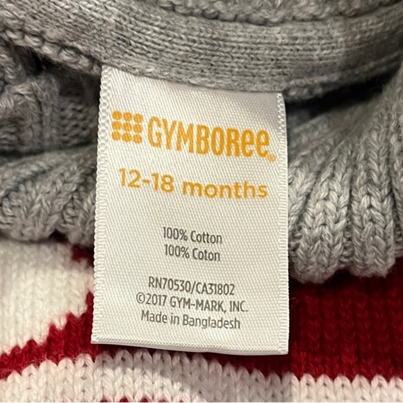 Toddler Boy Gymboree 18-24 Months Cowl Neck Gray & Red Snowman Sweater - Picture 6 of 7